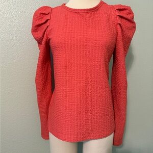 LOFT Coral Textured Long‎ Sleeve